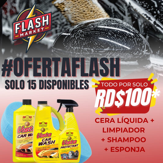 Oferta Combo: Cera Líquida + Limpiador + Shampoo + Esponja